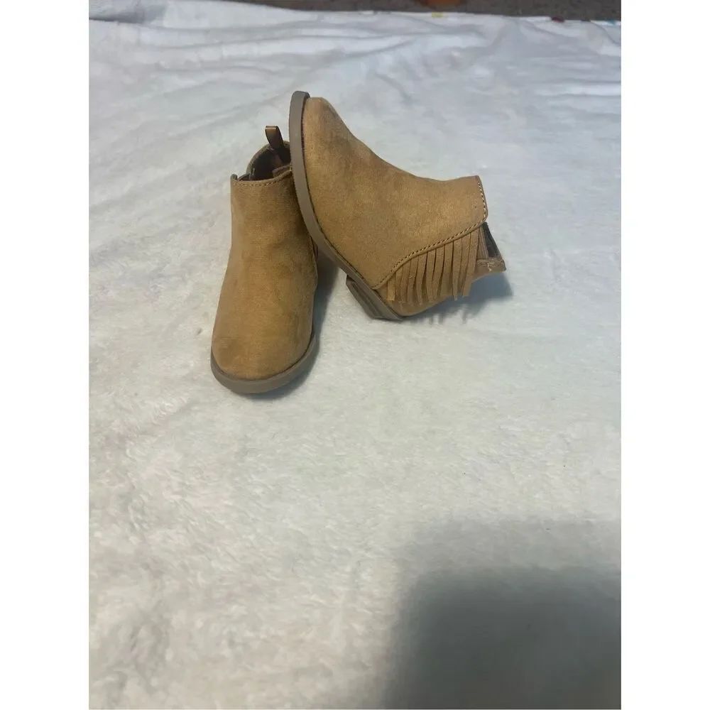 Old Navy Brown Fringe Boots Girls Boots Toddler Size 5 Zipper Sides